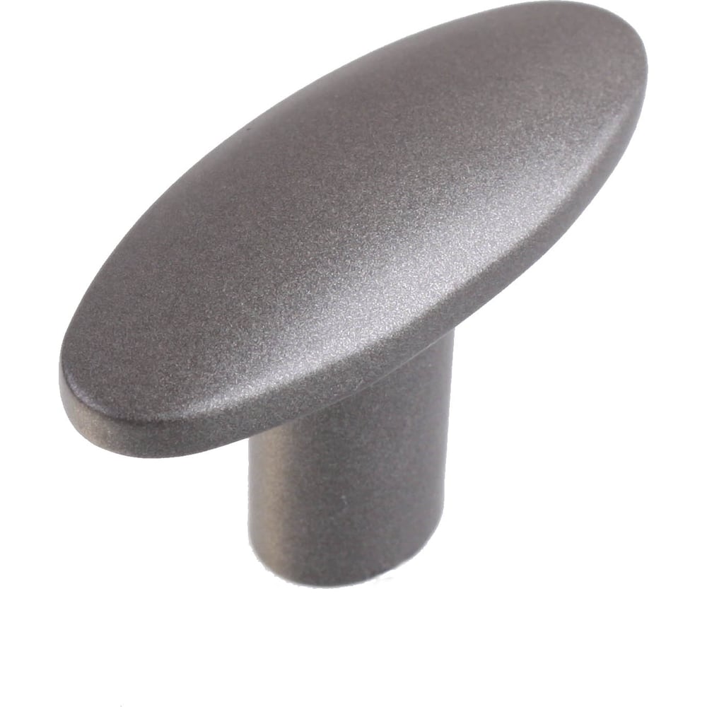 Изображение товара Ручка кнопка Стройбат овал алюминий, матовый графит коробка (1 000 шт) 418204