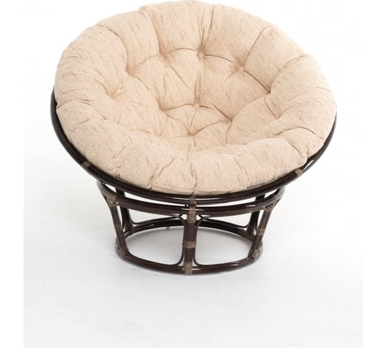 Изображение товара Кресло Vinotti Papasan 23/01 Темный Коньяк Подушка Рогожка