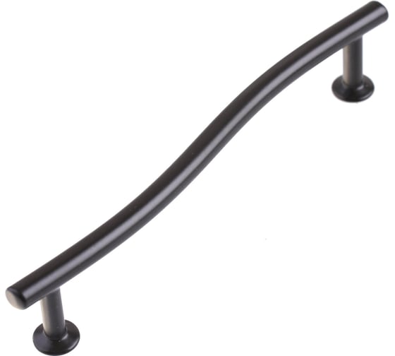 Изображение товара Ручка скоба Стройбат изогнутая, 128 мм, алюминий, матовый черный коробка (400 шт) 418306