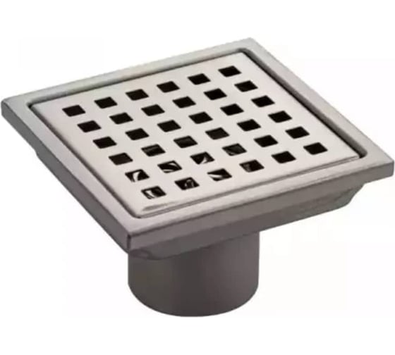 Изображение товара Трап ООО ПКФ Сварком д= 50 вертикальный нерж. сталь, решетка 100x100, сух.затвор, сатин СанТех s066950