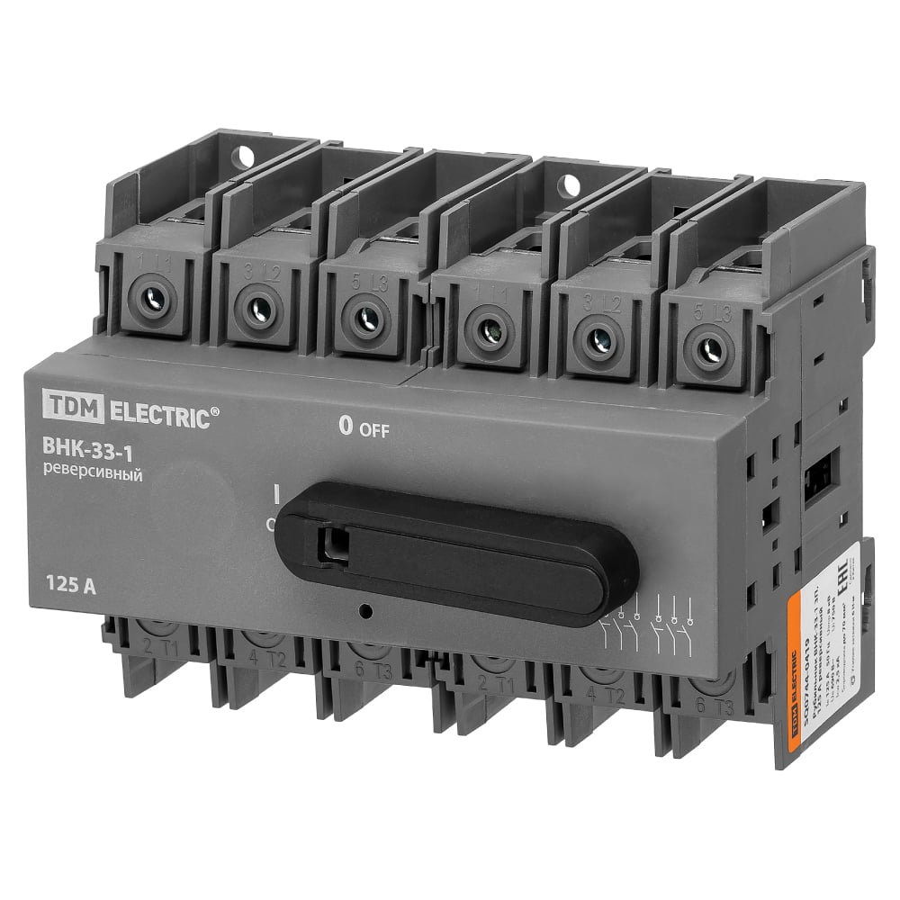Изображение товара Рубильник TDM ELECTRIC ВНК-33-1 3П, 125 А, реверсивный SQ0744-0419