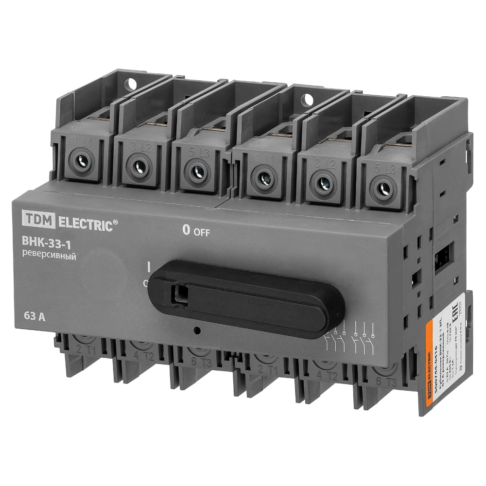 Изображение товара Рубильник TDM ELECTRIC ВНК-33-1 3П, 63 А, реверсивный SQ0744-0416 Изображение товара Рубильник TDM ELECTRIC ВНК-33-1 3П, 63 А, реверсивный SQ0744-0416