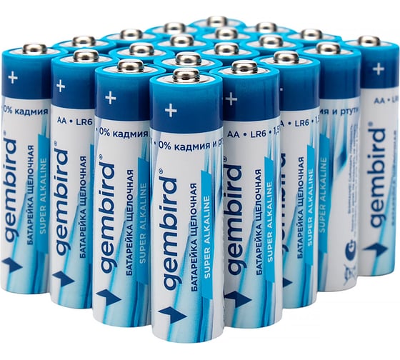Изображение товара Батарейки Gembird щелочные/алкалиновые, тип AAA, 20шт, коробка, GB-LR03-20B