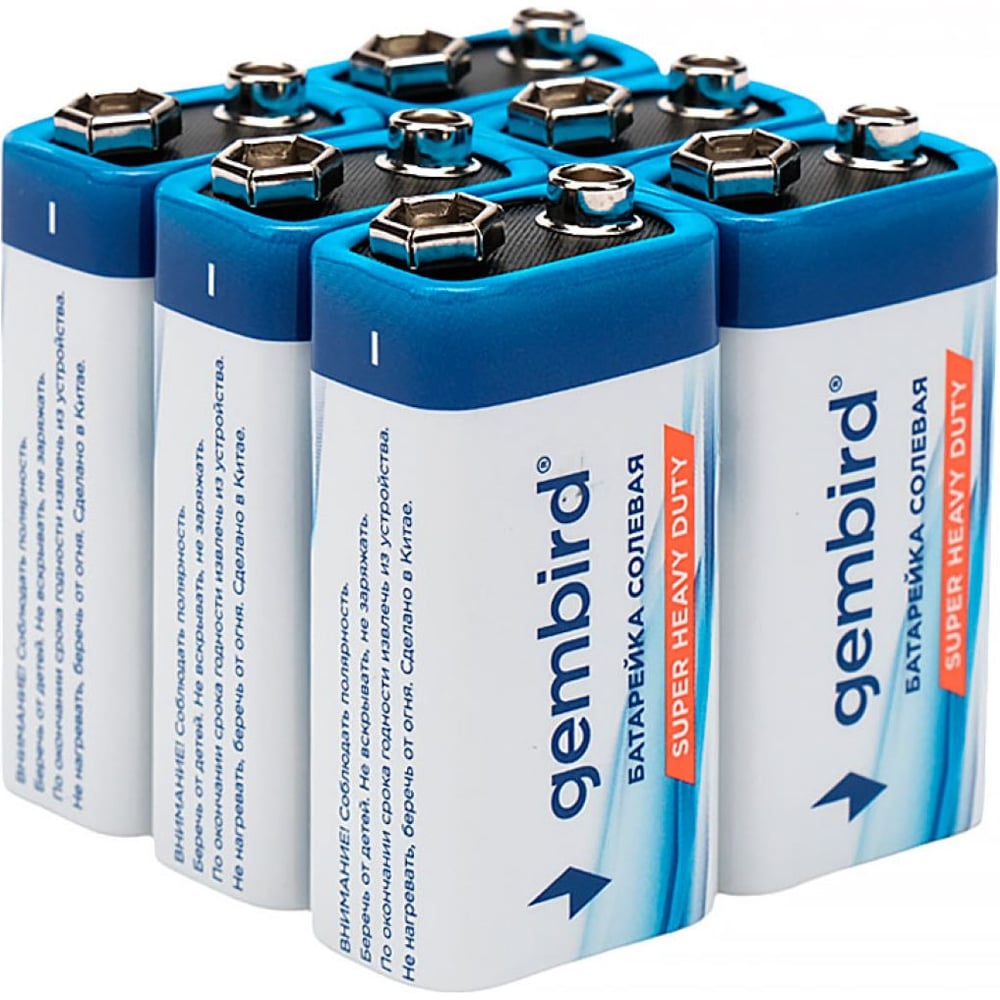 Изображение товара Батарейки Gembird солевые Крона 6 шт in коробке GB-6F22-6B