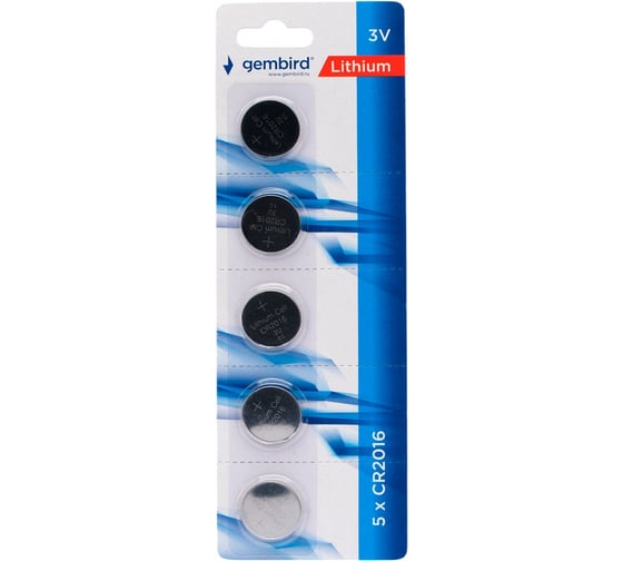 Изображение товара Батарейки Gembird литиевые, тип CR2016, 5шт, блистер, GB-CR2016-5B
