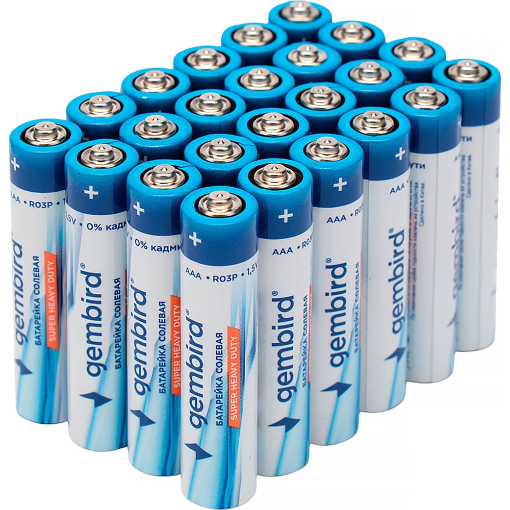 Изображение товара Батарейки Gembird солевые, тип AAA, 24шт, коробка, GB-R03P-24B