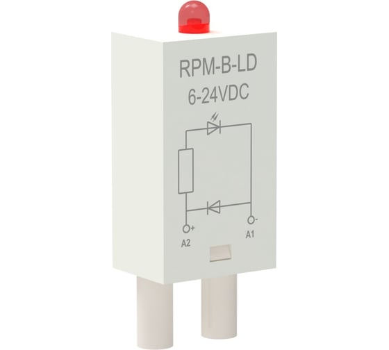 Изображение товара Модуль защиты для реле ONI диод+светодиод 6-24В DC (10шт/упак) RPM-B-LD-DC6-24V