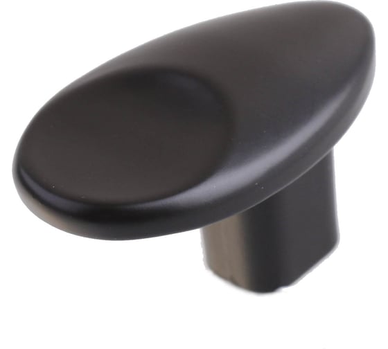 Изображение товара Ручка кнопка Стройбат ассиметричный,  алюминий, матовый черный коробка (800 шт) 418205