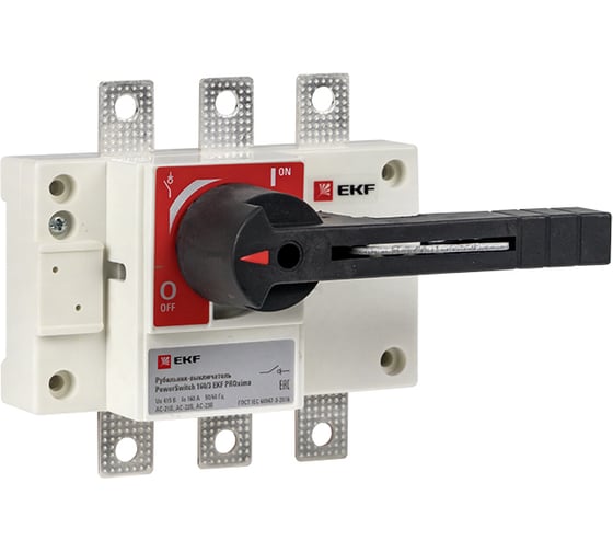 Изображение товара Рубильник-выключатель EKF 160A 3P с рукояткой PowerSwitch PROxima psds-160-3