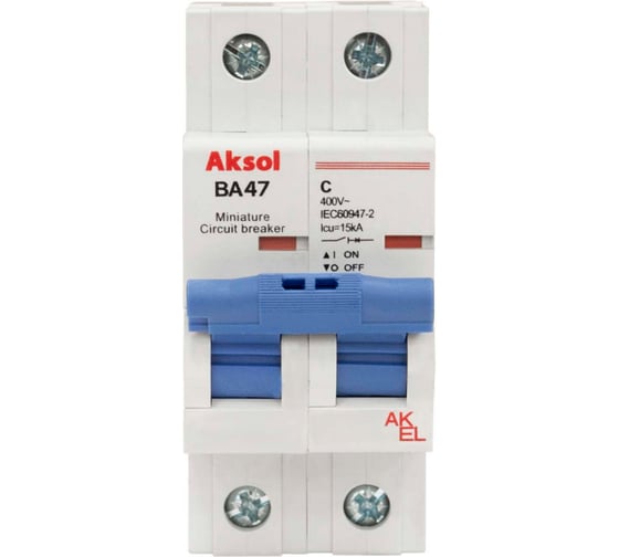 Изображение товара Автоматический выключатель AKEL ВА47-MCB-L-AKSOL-2P-C25-AC 503225