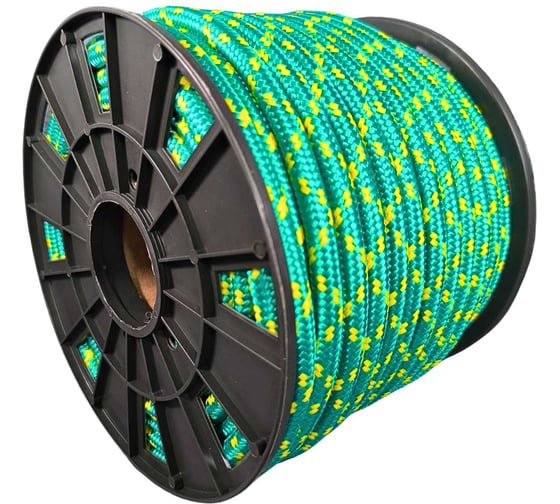 Изображение товара Плетеный полипропиленовый шнур ООО Оптхозторг 12 мм, 50 м, зеленый 112650