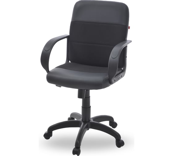 Изображение товара Кресло Фабрикант Чери В Кожа иск DO №350 черный Ткань Мебельная ТК-1 черный ТГ PL 600 PL ролик ст 4610018464945