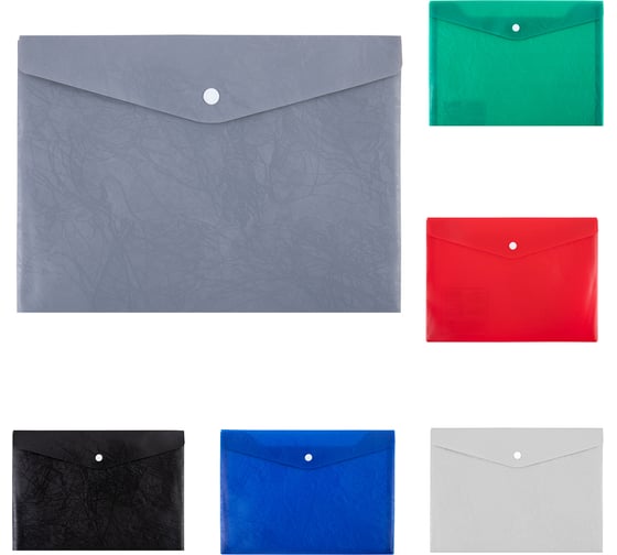 Изображение товара Папка-конверт Expert Complete 10 шт., с кнопкой, A4, 180 мкм, волокно, Premier, ассорти EC21113200 720083