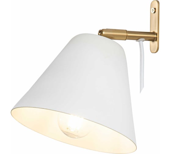 Изображение товара Бра De Fran Е14 220В 60Вт СТИН белый с золотом, со шнуром 1,2м и выключателем B-1111