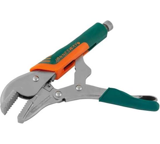 Изображение товара Зажим ручной с фиксацией и прорезиненными рукоятками Jonnesway плоский захват P30M07A 046874