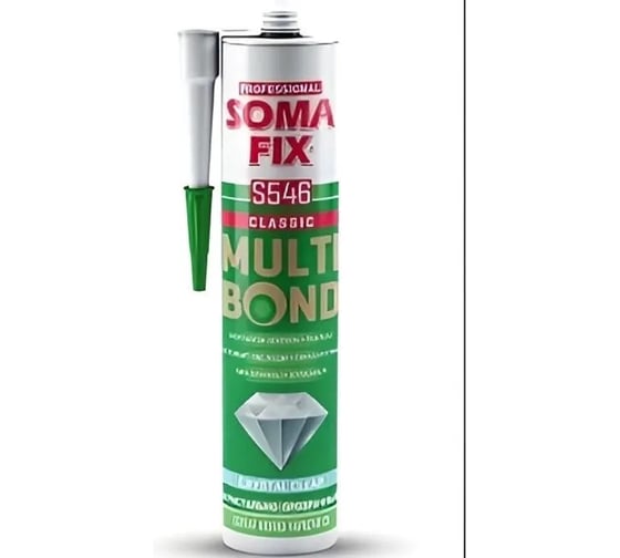 Изображение товара Клей SOMAFIX S546, гибридный клей, прозрачный, картуш 290 мл 350 г SOM0016MP
