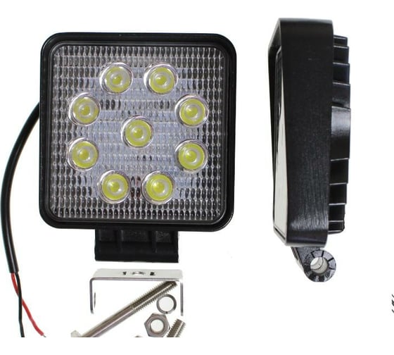 Изображение товара Фара рабочего света Nord-Yada 27Вт квадрат 9 диодов ближний 106х106х47 904836