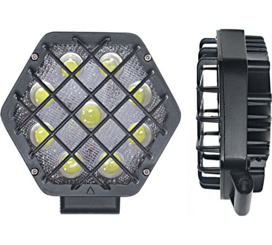 Изображение товара Фара рабочего света Nord-Yada 27Вт шестиугольная с решеткой 9 диодов 138х124х53 907678