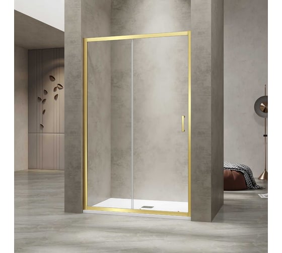 Изображение товара Душевая дверь RGW 100*195 PA-114-Gb золото брашированное/прозрачное/6 мм, EasyClean 030811410-16
