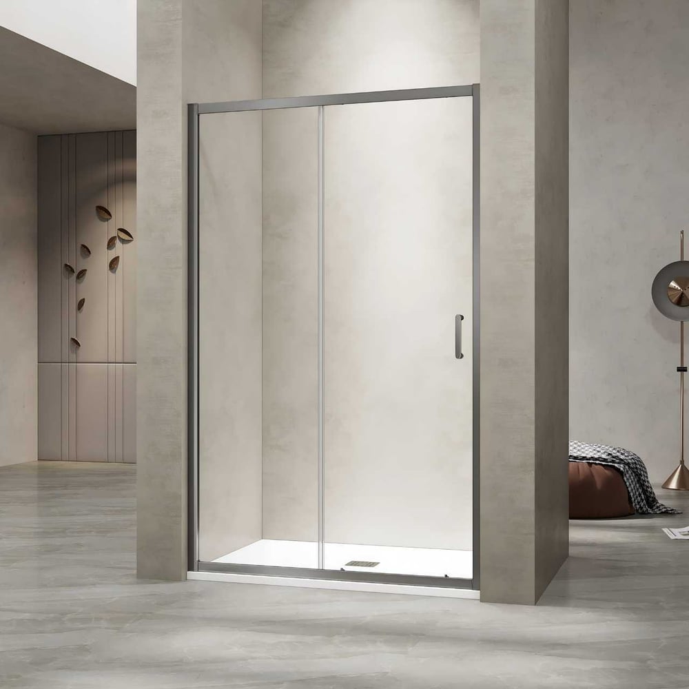 Изображение товара Душевая дверь RGW 140x195 серое прозрачное стекло раздвижная EasyClean