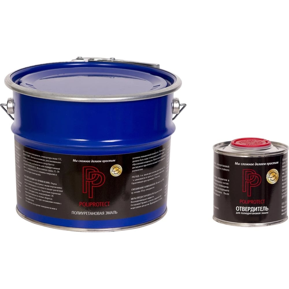 Изображение товара Эмаль полиуретановая POLIPROTECT 2К желтая 5л быстросыхнящаяся влагостойкая для пола и бетона