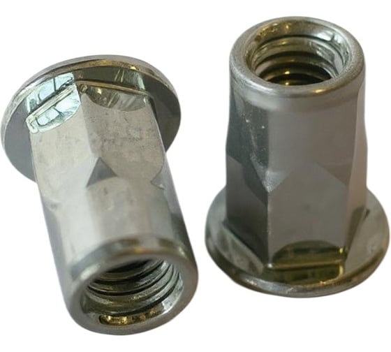 Изображение товара Заклёпка резьбовая полушестигранная boltnn.ru М6 цилиндрический борт оцинкованная 0.5мм-3.0мм 100 шт 4687206461611