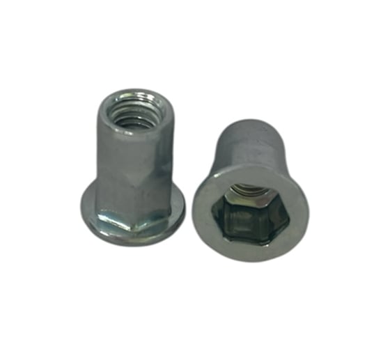 Изображение товара Заклёпка резьбовая полушестигранная boltnn.ru М8 цилиндрический борт оцинкованная 1.0мм-3.5мм 100 шт 4687206461680