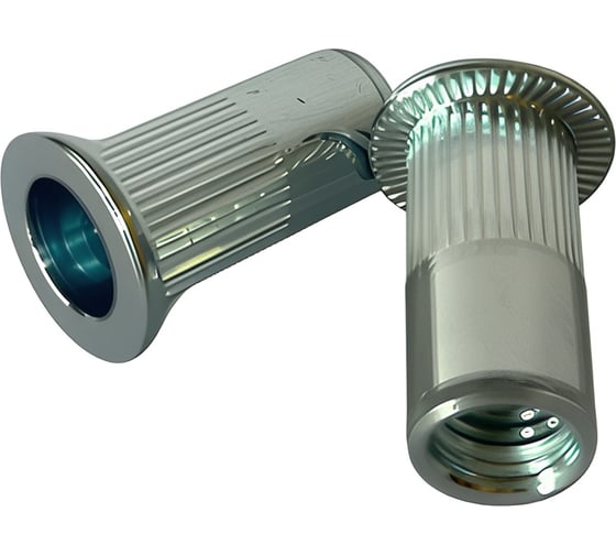 Изображение товара Заклёпка резьбовая boltnn.ru с насечкой М6 цилиндрический борт оцинкованная 3.0мм-5.0мм 100 шт 4687206461574