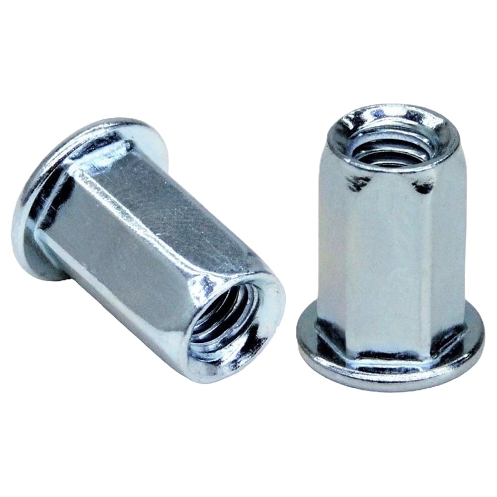 Изображение товара Резьбовые заклепки М6 цилиндрический борт оцинкованные 0.5-3мм 100 шт