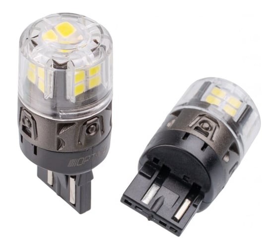 Изображение товара Светодиодная лампа Optima Light 7443 Optima Premium LED ОНИКС, WHITE, 5500K, 650Lm, 12V, (W21/5W), комплект 2 шт O-7443