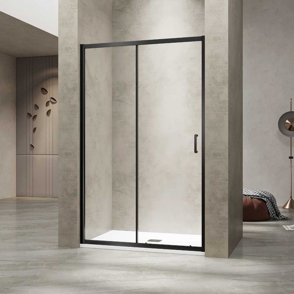 Изображение товара Душевая дверь RGW 150x195 раздвижная прозрачное стекло 6 мм черный профиль