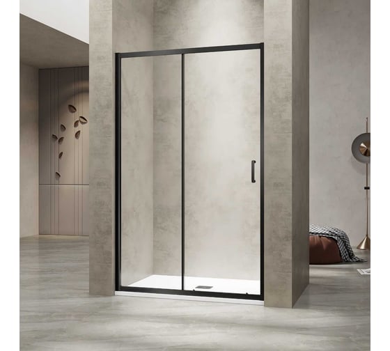 Изображение товара Душевая дверь RGW 130*195 PA-114-B черный, прозрачное стекло 6 мм, EasyClean 030811413-14