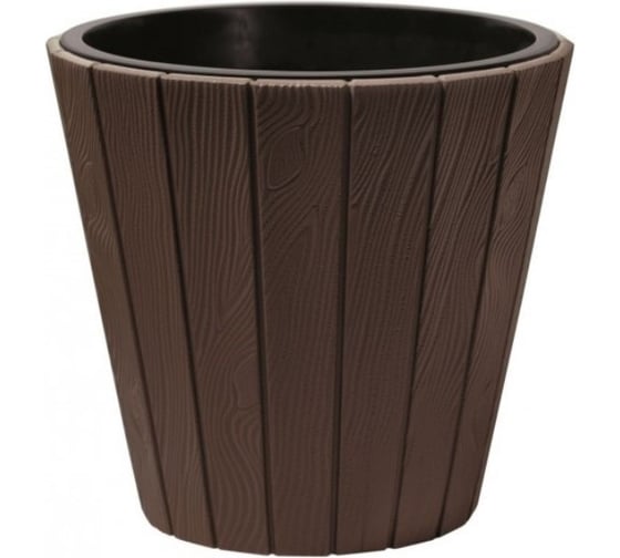 Изображение товара Кашпо с вкладышем Prosperplast Woode DBWO490 R222 48.8х45.7 см, коричневое 050948
