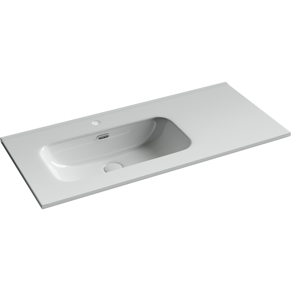 Изображение товара Раковина накладная мебельная Ceramicanova Element чаша слева с отверстием под смеситель 1010x465x180 мм цвет белый CN7003L