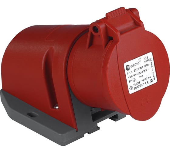 Изображение товара Розетка кабельная настенная TP Electric быстрое соединение 32A/400В/3P+E/IP44 3026-307-1600