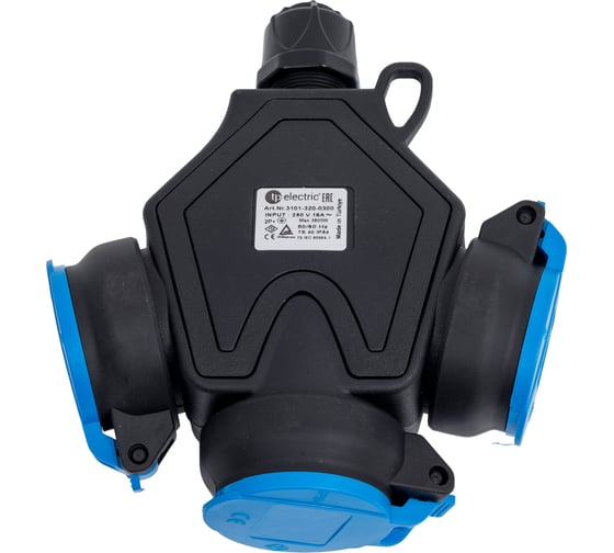 Изображение товара Кабельный тройник с заглушками TP Electric 16A/240В/IP54 3101-320-0300
