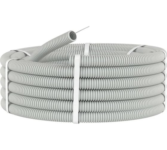 Изображение товара Гофротруба RSV d 32 ПВХ серая с протяжкой ЭИ (50) 300015