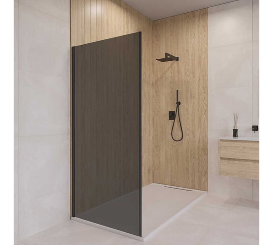 Изображение товара Боковая панель RGW 80*195 Z-03-B черный/тонированное(серое) стекло 6 мм 06220308-34