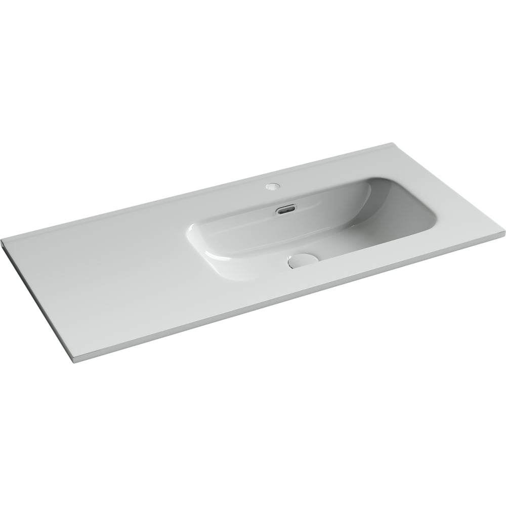 Изображение товара Раковина накладная мебельная Ceramicanova Element чаша справа с отверстием под смеситель 1010x465x180 мм цвет белый CN7003R