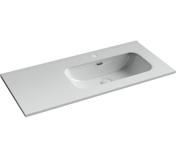 Изображение товара Раковина накладная мебельная Ceramicanova Element чаша справа с отверстием под смеситель 1010x465x180 мм цвет белый CN7003R
