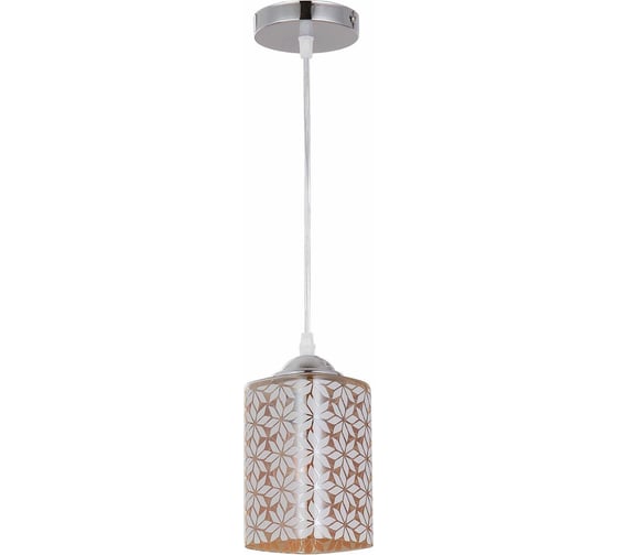 Изображение товара Люстра De Fran Е27 220В 1x60Вт Узор, хром CH+WHM, прозрачное/белое стекло SP-0830