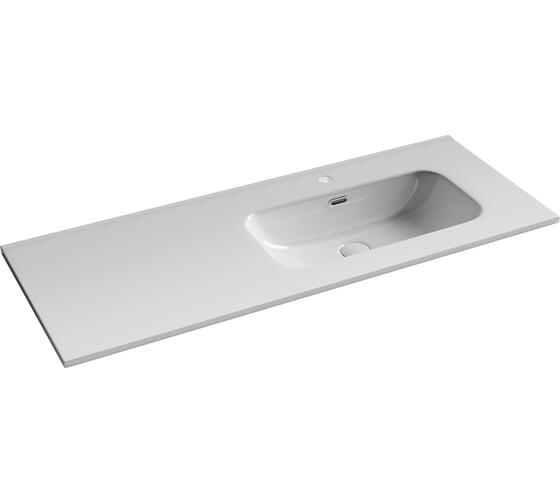Изображение товара Раковина накладная мебельная Ceramicanova Element чаша справа с отверстием под смеситель 1210x465x180 мм цвет белый CN7006R
