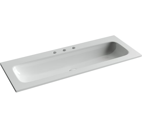 Изображение товара Раковина накладная мебельная Ceramicanova Grace прямоугольная 1210x457x137 с тремя отверстиями под смеситель цвет белый CN7024