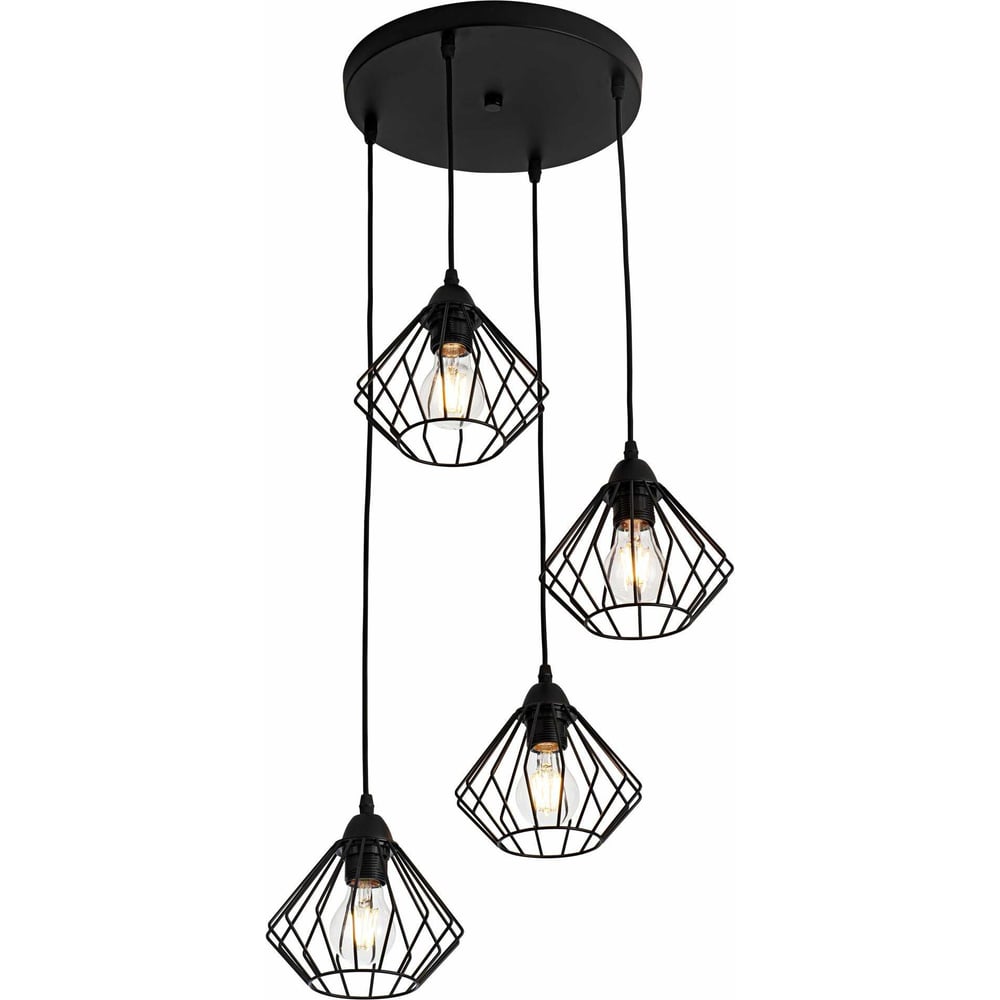 Изображение товара Люстра De Fran Е27 4x60Вт КЕРО BK черный стиль лофт