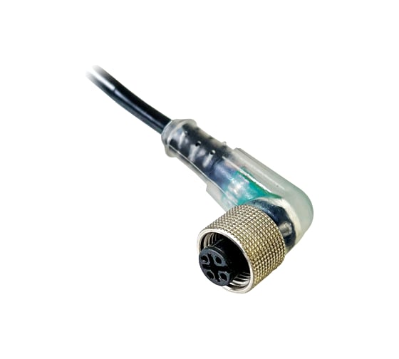 Изображение товара Соединитель кабельный ТЕКО CS S20-2-3-C Розетка, Угловой с кабелем, Пластик 3-PINIP67, кабель 3 м, 250 AC/DC NC, 00-00023018