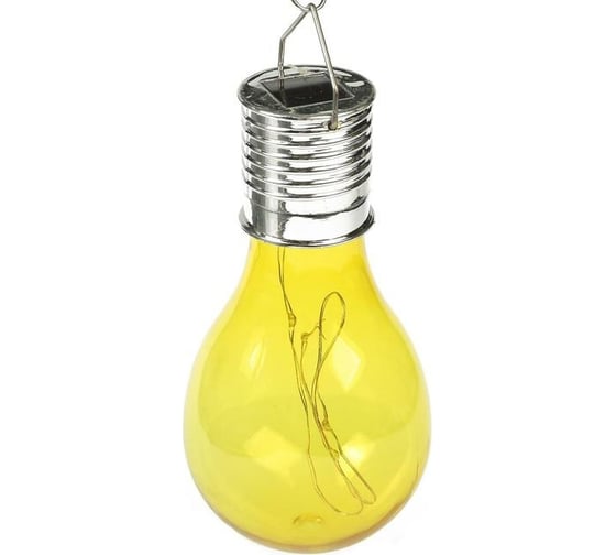 Изображение товара Садовый фонарь на солнечной батарее Luazon "Лампочка Желтая", 5 led, пластик, на прищепке 2997290