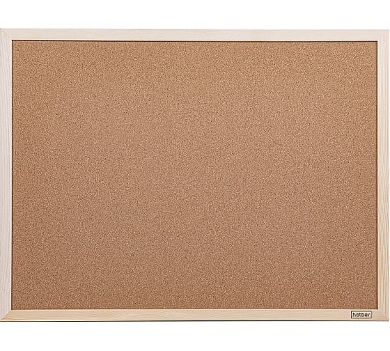 Изображение товара Доска пробковая HATBER 45x60 см кнопки в комплекте, деревянная рама 8 089157