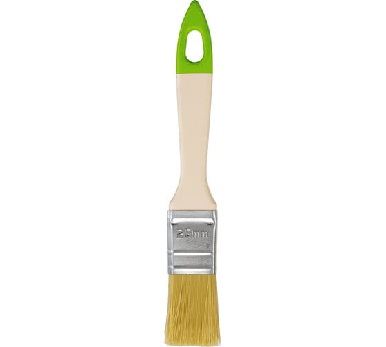 Изображение товара Кисть флейцевая СИБРТЕХ 25х8 мм, натуральная щетина, пластиковая ручка, 10 шт 82579