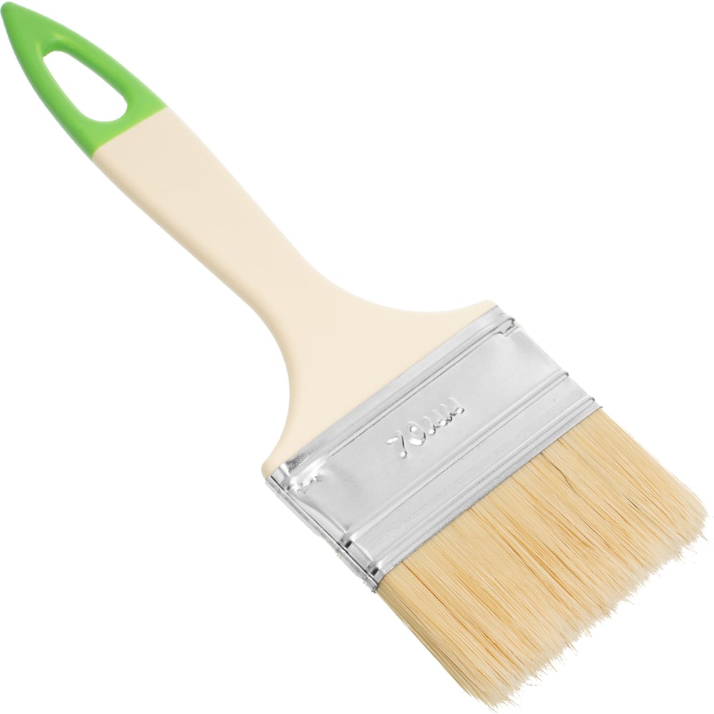 Изображение товара Кисть флейцевая СИБРТЕХ 70х8 мм натуральная щетина, пластиковая ручка, 10 шт