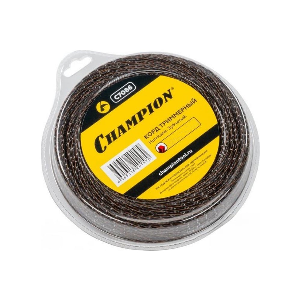 Изображение товара Корд триммерный CHAMPION Hurricane saw twist 3,3мм, 10м (зубчатый витой) C7088